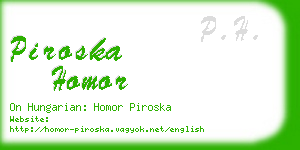 piroska homor business card